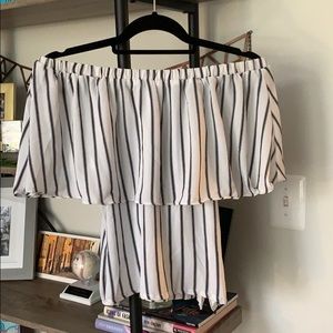 Off the shoulder striped blouse
